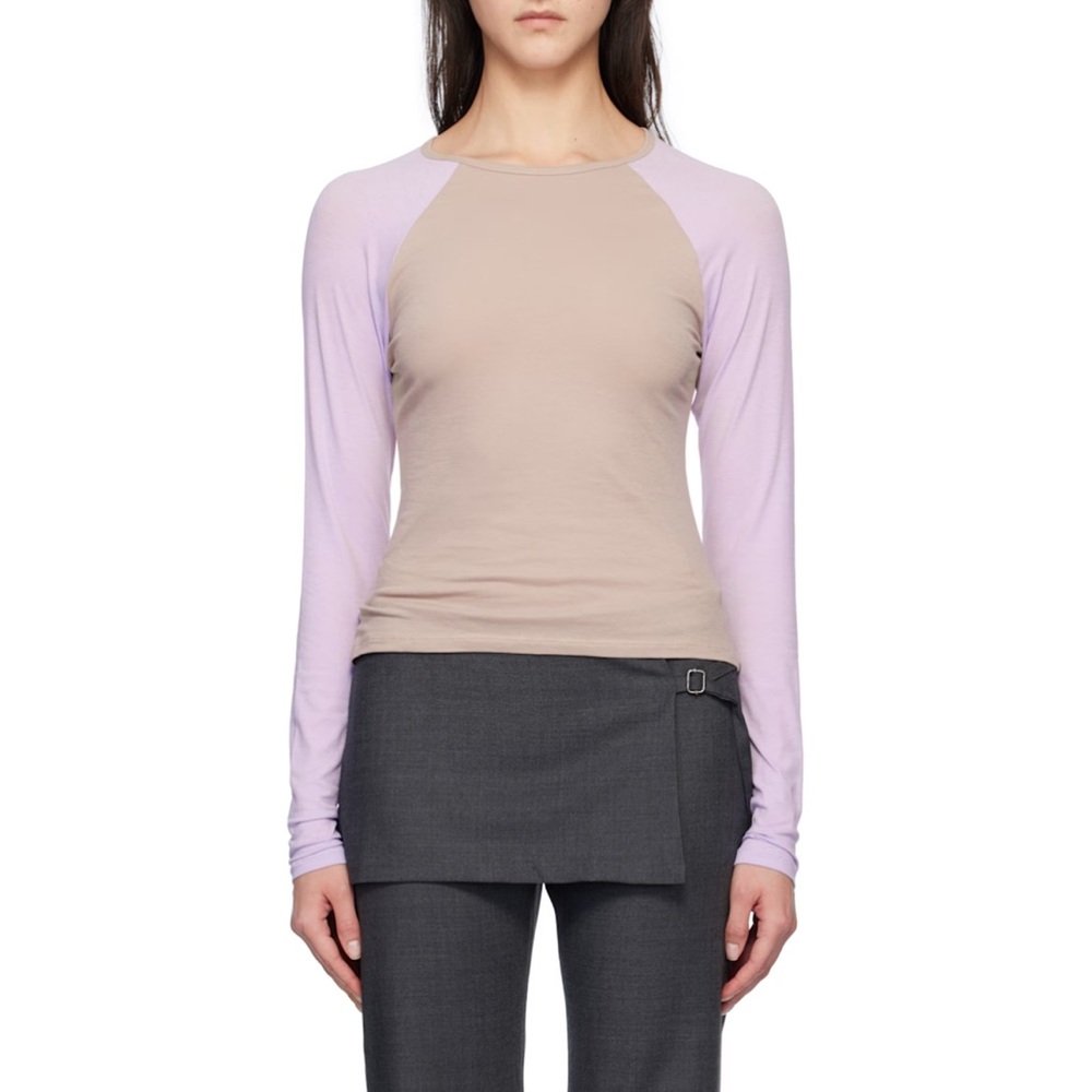 Paloma Wool Lavender and Beige Long Sleeve Top